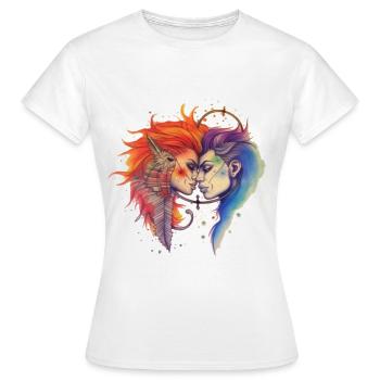 Fierté Amour Femmes Baiser - T-shirt Femme - blanc - Devant - AI Model Female 172 dark (172cm)