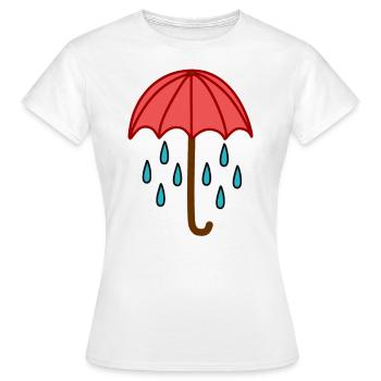 Gouttes de pluie sous le parapluie - T-shirt Femme - blanc - Devant - AI Model Female 172 dark (172cm)