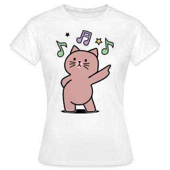 super funky musik disko tanz katze - Frauen T-Shirt - Weiß - Vorne - AI Model Female 172 dark (172cm)