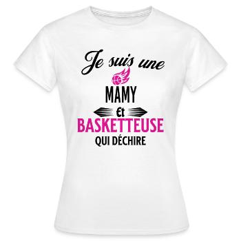 je suis basketteuse qui déchire et mamy - T-shirt Femme - blanc - Devant - AI Model Female 172 dark (172cm)