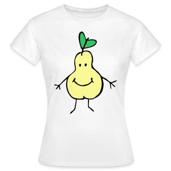 Une poire souriante - T-shirt Femme - blanc - Devant - AI Model Female 172 dark (172cm)