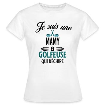 je suis golfeuse qui déchire et mamy - T-shirt Femme - blanc - Devant - AI Model Female 172 dark (172cm)