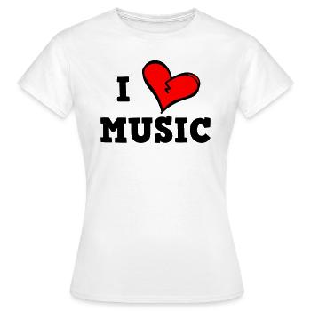J’aime la musique - T-shirt Femme - blanc - Devant - AI Model Female 172 dark (172cm)