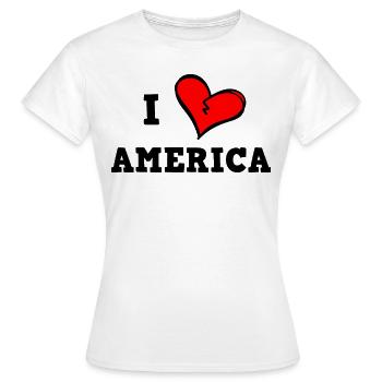 J’aime l’Amérique - T-shirt Femme - blanc - Devant - AI Model Female 172 dark (172cm)