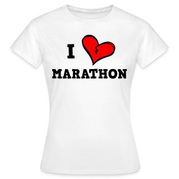Ich liebe Marathon - Frauen T-Shirt - Weiß - Vorne - AI Model Female 172 dark (172cm)