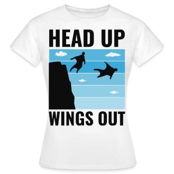 Wingsuit fliegen Base Jumping Fallschirmspringen Wingsuiting - Frauen T-Shirt - Weiß - Vorne - AI Model Female 172 dark (172cm)