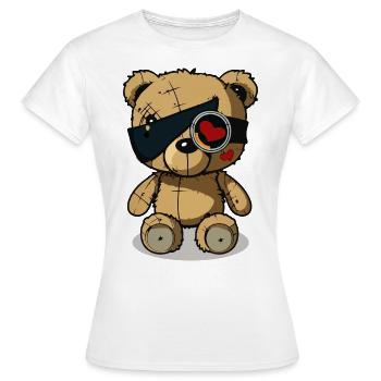 Cache-œil mignon ours - T-shirt Femme - blanc - Devant - AI Model Female 172 dark (172cm)