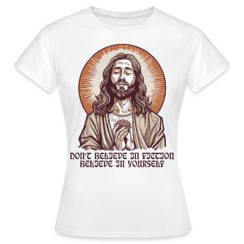 Messiah Jesus Guru Type: Fiction Saying - Women's T-Shirt - white - Front - AI Model Female 172 dark (172cm)