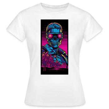 Vaporwave Vice: Cyborg - Frauen T-Shirt - Weiß - Vorne - AI Model Female 172 dark (172cm)