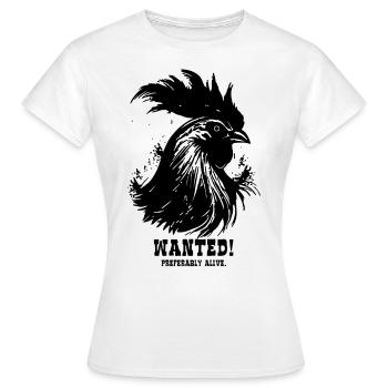 Recherché: Préfère le coq drôle vif - T-shirt Femme - blanc - Devant - AI Model Female 172 dark (172cm)
