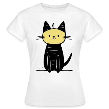 chat mignon - T-shirt Femme - blanc - Devant - AI Model Female 172 dark (172cm)