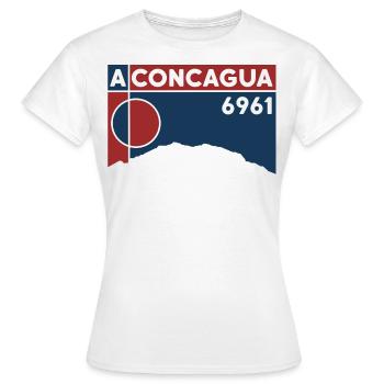 Souvenir de l’ascension du Cerro Aconcagua Andes - T-shirt Femme - blanc - Devant - AI Model Female 172 dark (172cm)