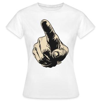 Zeigefinger - Frauen T-Shirt - Weiß - Vorne - AI Model Female 172 dark (172cm)