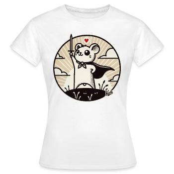 Héros souris avec cape - T-shirt Femme - blanc - Devant - AI Model Female 172 dark (172cm)