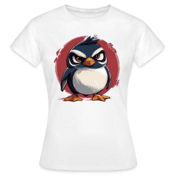 Schlechte-Laune-Pinguin - Frauen T-Shirt - Weiß - Vorne - AI Model Female 172 dark (172cm)