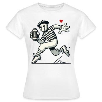 Französischer Pantomime spielt American Football - Frauen T-Shirt - Weiß - Vorne - AI Model Female 172 dark (172cm)