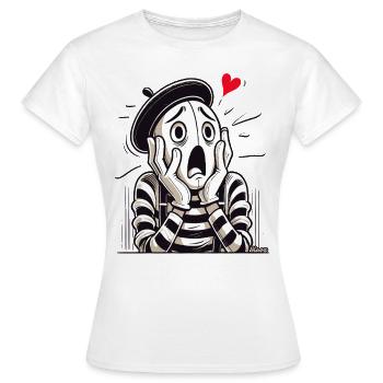Pantomime dramatique – amour ou désespoir ? - T-shirt Femme - blanc - Devant - AI Model Female 172 dark (172cm)