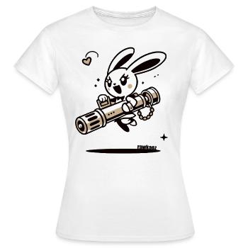 Bazooka Bunny – Doux et dangereux - T-shirt Femme - blanc - Devant - AI Model Female 172 dark (172cm)