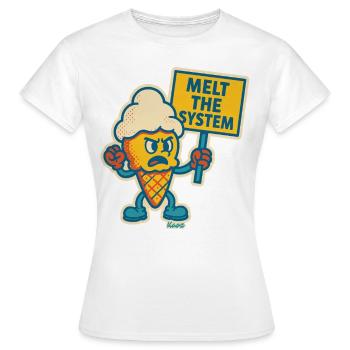 Rebellisches Eis mit „Das System schmelzen“ - Frauen T-Shirt - Weiß - Vorne - AI Model Female 172 dark (172cm)