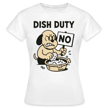Cuisine Service de vaisselle et de vaisselle Le chien dit non - T-shirt Femme - blanc - Devant - AI Model Female 172 dark (172cm)