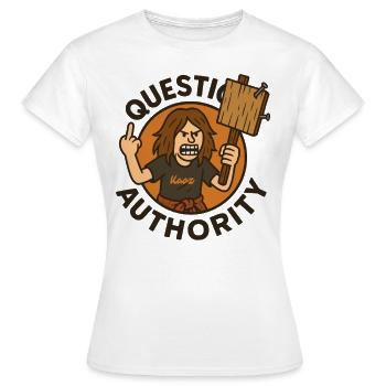 Wütende Figur mit Hammer und Mittelfinger - Frauen T-Shirt - Weiß - Vorne - AI Model Female 172 dark (172cm)