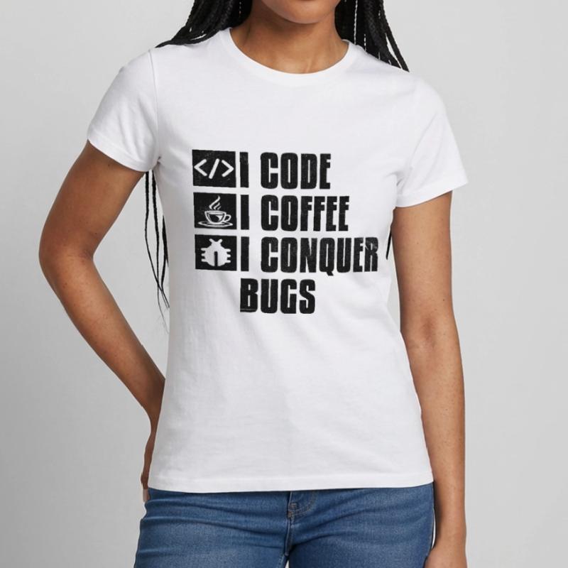 Café Codage Programmeur Codeur Développeur Nerd Coff T-shirt Femme