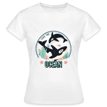 love ocean orca - Women's T-Shirt - white - Front - AI Model Female 172 dark (172cm)