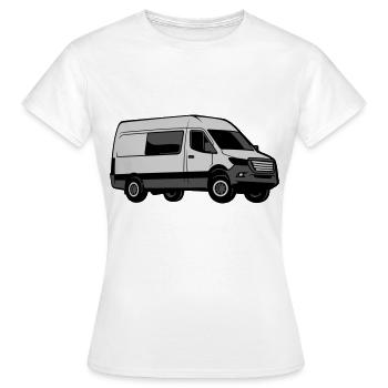 Fourgon aménagé - couleur à personnaliser - T-shirt Femme - blanc - Devant - AI Model Female 172 dark (172cm)