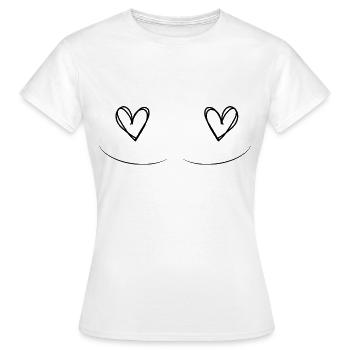 Funny heart shapes - Women's T-Shirt - white - Front - AI Model Female 172 dark (172cm)
