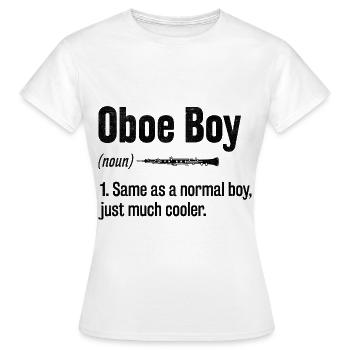 Oboe Boy Oboe Basoonist Marching Band Instrument B - Frauen T-Shirt - Weiß - Vorne - AI Model Female 172 dark (172cm)