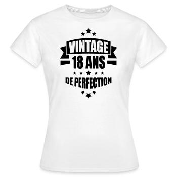 vintage 18 ans de perfection - T-shirt Femme - blanc - Devant - AI Model Female 172 dark (172cm)