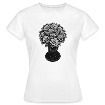 Bouquet de roses Bouquet Bouquet Fleurs Rose - T-shirt Femme - blanc - Devant - AI Model Female 172 dark (172cm)