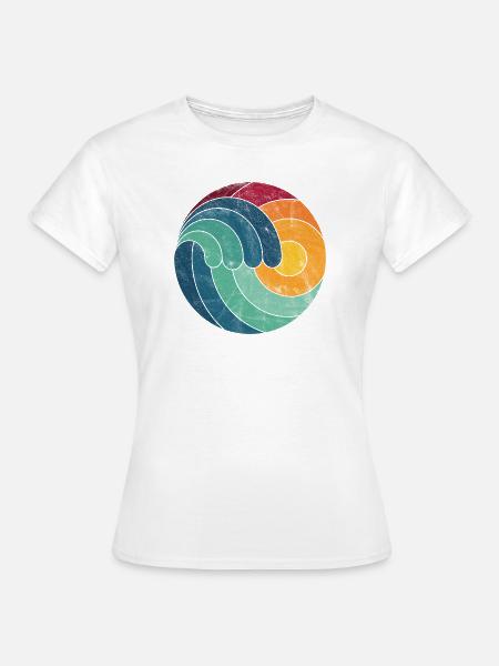 Summerfeeling Surfer Welle Retro Vintage Geschenk - Frauen T-Shirt - Weiß