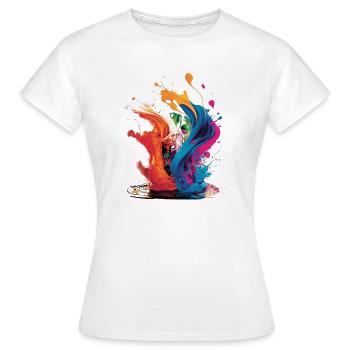 A Splash Of Colors - Women's T-Shirt - white - Front - AI Model Female 172 dark (172cm)