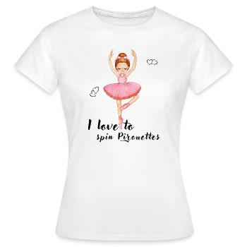 I love to spin pirouettes Ballerina dances ballet - Women's T-Shirt - white - Front - AI Model Female 172 dark (172cm)