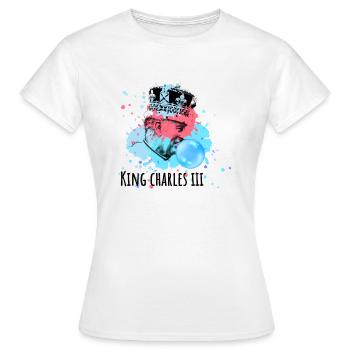 Charles, König von England, König,King Charles 3 - Frauen T-Shirt - Weiß - Vorne - AI Model Female 172 dark (172cm)