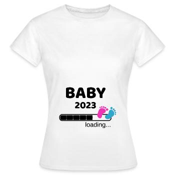 Baby 2023 Pregnancy Mother Mom Idea - Women's T-Shirt - white - Front - AI Model Female 172 dark (172cm)