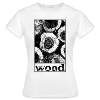 wood - Frauen T-Shirt - Weiß - Vorne - AI Model Female 172 dark (172cm)