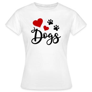 Chien Patte Patte Patte Chien J’aime Chiens Coeur - T-shirt Femme - blanc - Devant - AI Model Female 172 dark (172cm)
