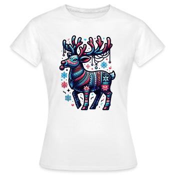 Cerf Moche Noël - T-shirt Femme - blanc - Devant - AI Model Female 172 dark (172cm)