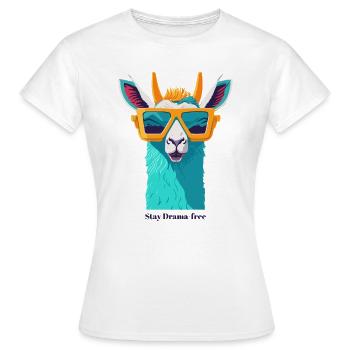 Révolte rétro des lamas - T-shirt Femme - blanc - Devant - AI Model Female 172 dark (172cm)