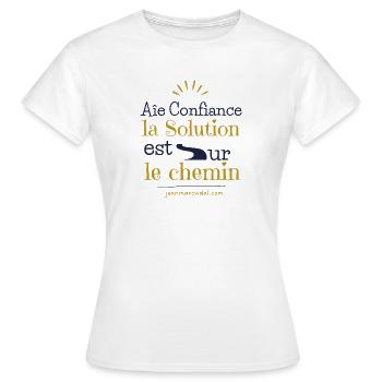 Awaken, Life awaits you - Women's T-Shirt - white - Front - AI Model Female 172 dark (172cm)