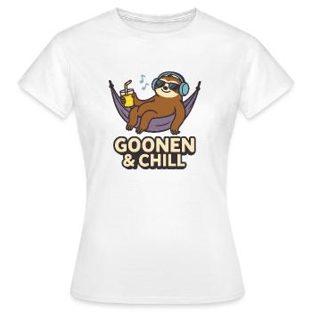 Goonen & Chill Sloth Lounge - T-shirt Femme - blanc - Devant - AI Model Female 172 dark (172cm)