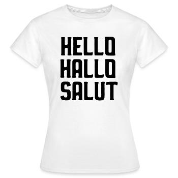 Salut hello halo voyage du monde - T-shirt Femme - blanc - Devant - AI Model Female 172 dark (172cm)