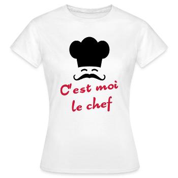 C'est moi le chef - T-shirt Femme - blanc - Devant - AI Model Female 172 dark (172cm)