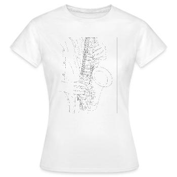 T-Shirt Saxo dessin noir - T-shirt Femme - blanc - Devant - AI Model Female 172 dark (172cm)