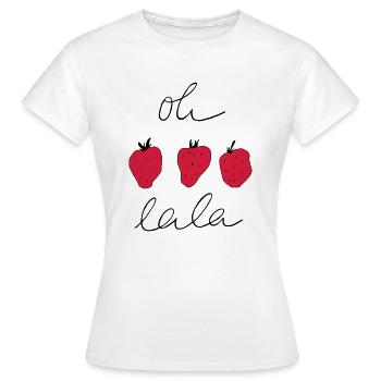 Erdbeere Oh lala freche Früchtchen - T-shirt Femme - blanc - Devant - AI Model Female 172 dark (172cm)