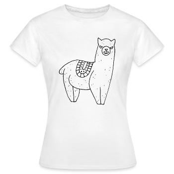 Alpaca with blanket - Women's T-Shirt - white - Front - AI Model Female 172 dark (172cm)