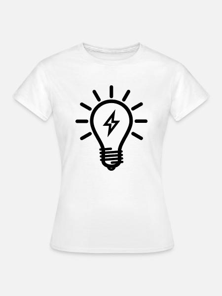 Glübirne mit Blitz - Frauen T-Shirt - Weiß