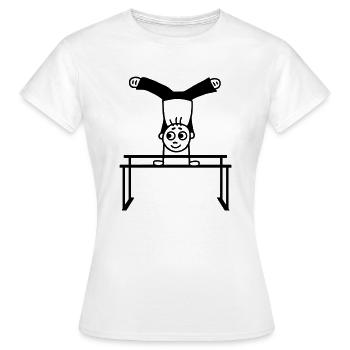 Gymnast on the uneven bars - Women's T-Shirt - white - Front - AI Model Female 172 dark (172cm)